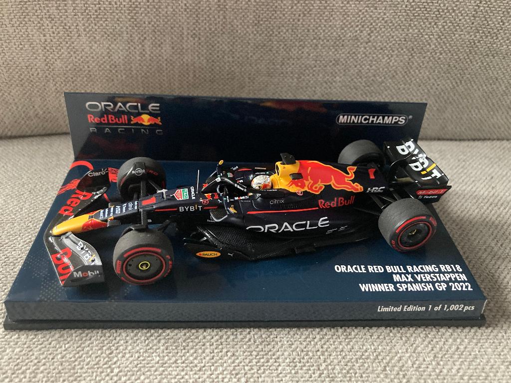 ✅ Max Verstappen 1:43 Winner Spanish GP 2022 Red Bull RB18, Ophalen of Verzenden, Nieuw, Formule 1
