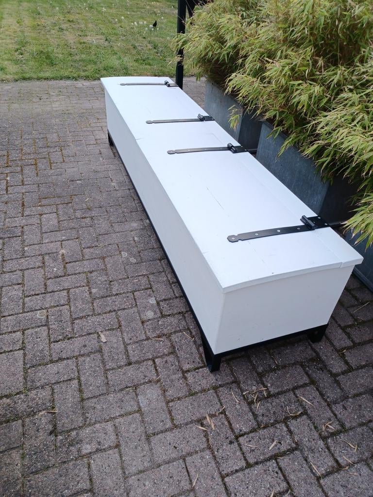 Grote robuuste industriële landelijke houten kist, Ophalen, Minder dan 50 cm