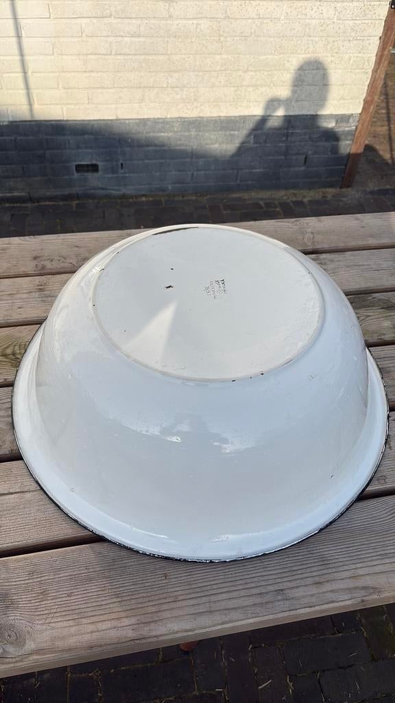 Emaille waskom teil wit brocante 55cm, Antiek en Kunst, Antiek | Emaille, Ophalen of Verzenden
