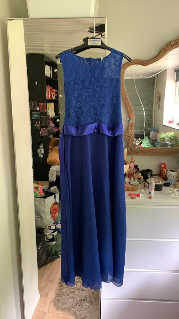 Koningsblauwe galajurk maat 146/152, Ophalen of Verzenden, Zo goed als nieuw