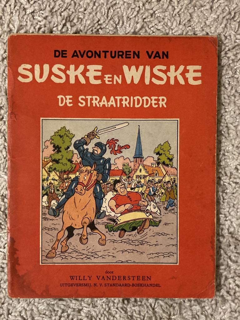 Suske en Wiske - Nr. 25 - Straatridder - Eerste druk, 1955, Eén stripboek, Ophalen of Verzenden, Gelezen