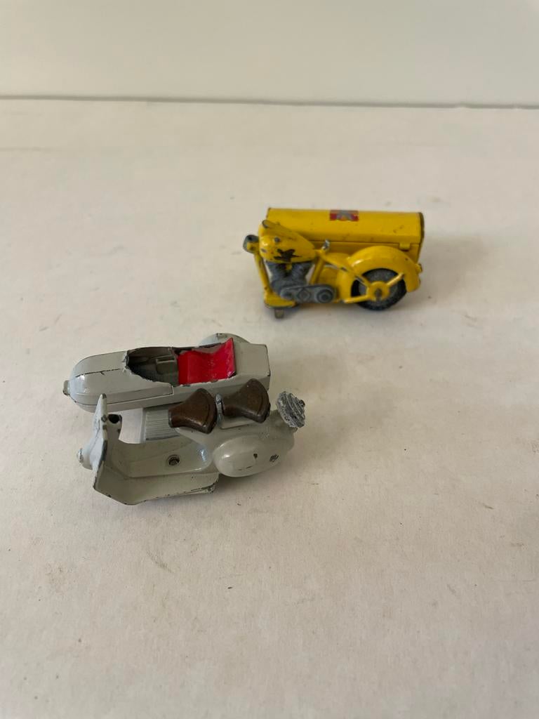 Vintage Tekno Harley Davidson & Vespa zijspan (onderdelen), Overige merken, Gebruikt, 1:50 of kleiner, Overige typen