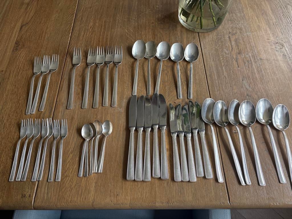 Verzilverd bestekset Nieuwpoort pleet - 39 delig, Ophalen