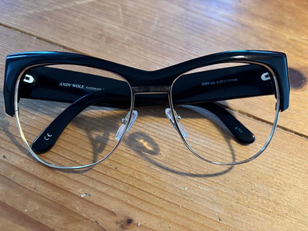 Andy wolf bril zwart zonder glas, Sieraden, Tassen en Uiterlijk, Overige merken, Verzenden, Zwart, Zo goed als nieuw