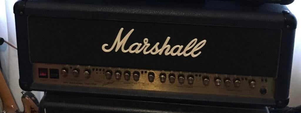 Marshall anniversary 6100 head 100 watt Blue version, Muziek en Instrumenten, Versterkers | Bas en Gitaar, Gebruikt, 50 tot 100 watt