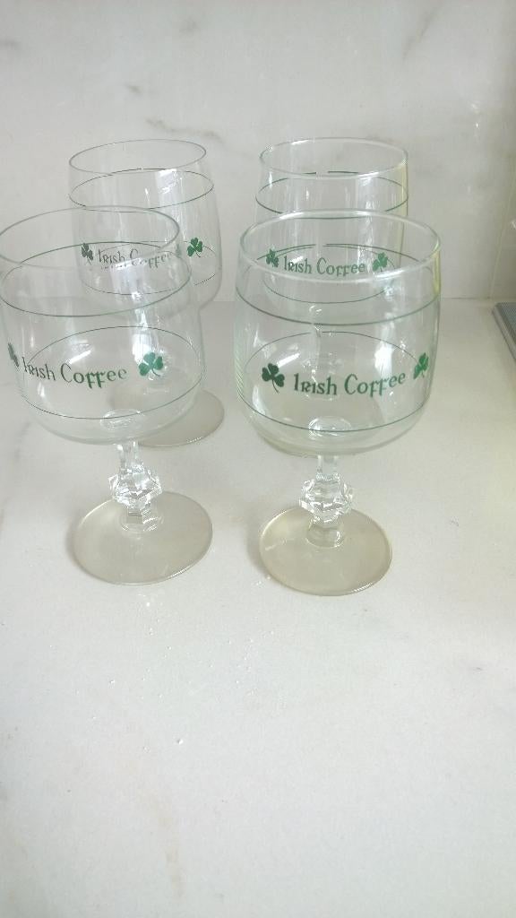 Vintage : 4 glazen Irisch Coffee - jaren ' 70, Ophalen of Verzenden