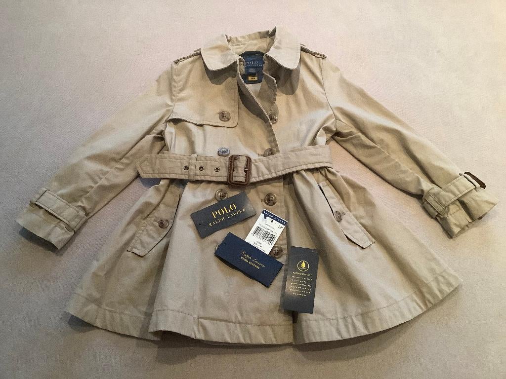 Origineel Ralph Lauren trenchcoat met capuchon, maat 4T., Meisje, Ophalen of Verzenden, Zo goed als nieuw, Polo Ralph Lauren