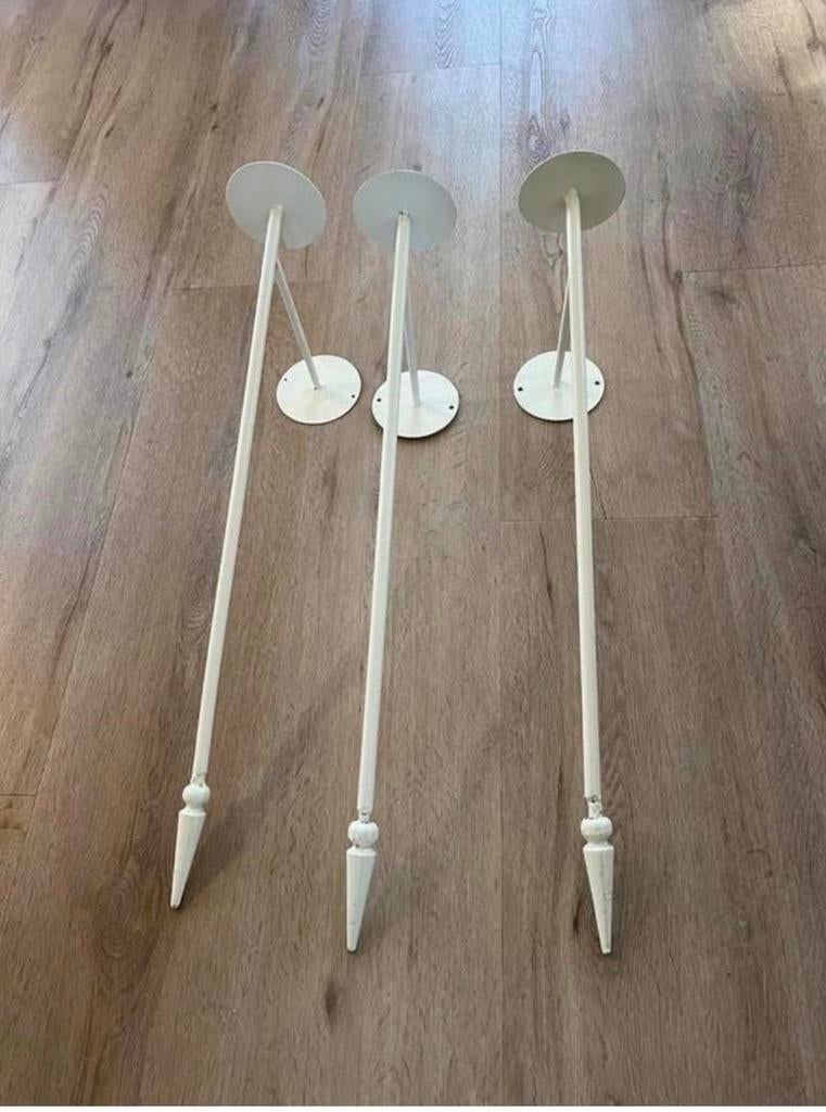 Set van 3 Elegante Gietijzeren Wandkandelaars - 70 cm, Ophalen, Overige materialen
