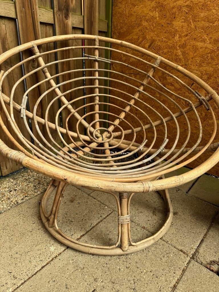 Papasan stoelkussen, rond, 140 x 140 cm, bruin, hangstoelkussen voor polyrotan-stoel, comfortabel zitkussen voor Papasan-stoel