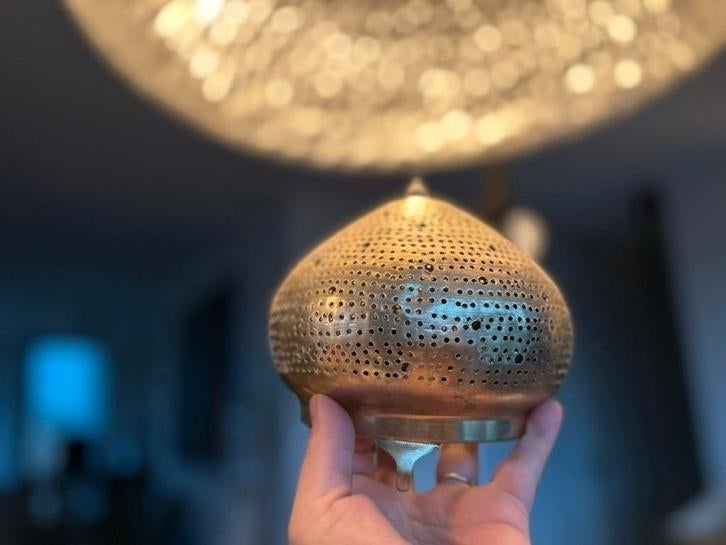 Vintage Indiase Messing Decoratieve Lamp, Ophalen of Verzenden