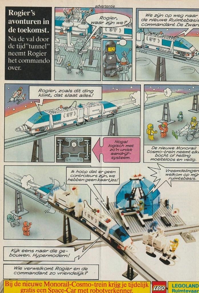 Retro reclame 1987 Lego speelgoed Rogier cosmo trein, Verzenden, Overige typen