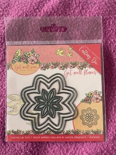 snijmal YCD10104 Yvonne Creations bloem get well soon, Ophalen of Verzenden, Nieuw, Overige thema's, Pons of Mal