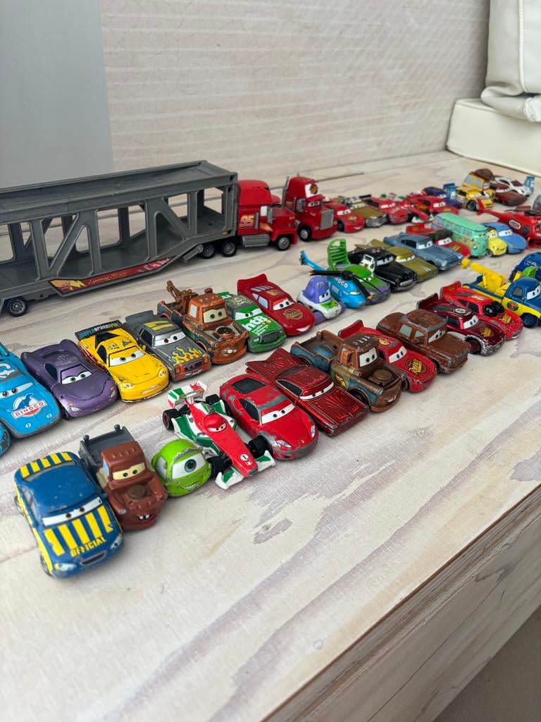 Cars autootjes gebruikt met meeneem speel mat, Ophalen of Verzenden