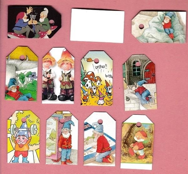 9517) kabouters labeltjes, Ophalen of Verzenden, Zo goed als nieuw