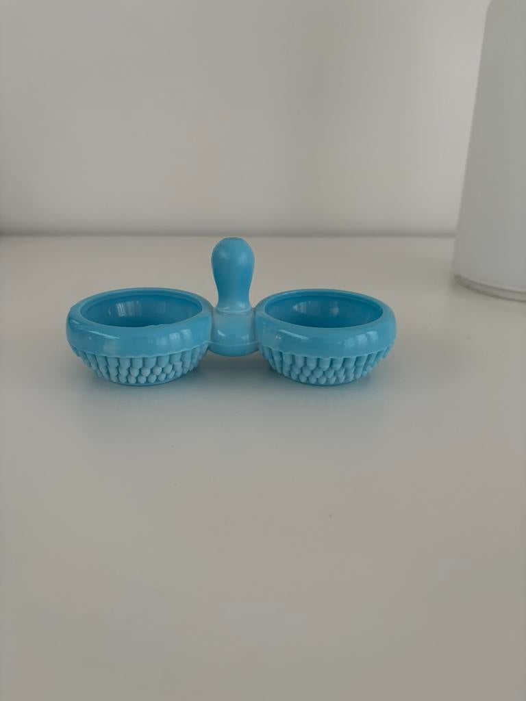 Lichtblauw opaalglas / persglas zoutvat, Ophalen of Verzenden