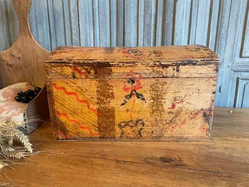 antiek Hand Geschilderde Bruidskist Bridalchest Verzamelkist, Ophalen of Verzenden