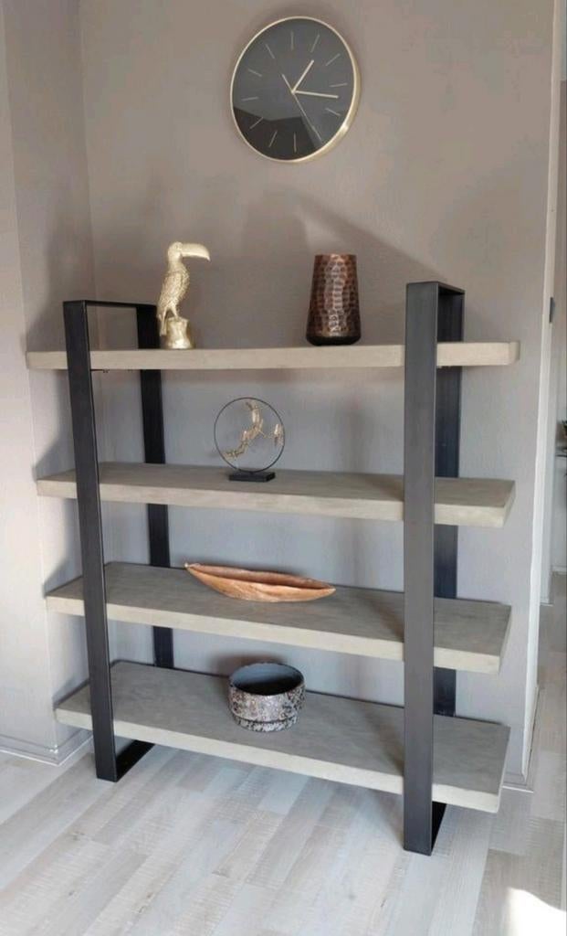 Stellingkasten vakken kast betonlook industrieel, Ophalen, Zo goed als nieuw