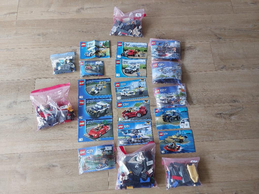 Partij van 10 Lego City thema: Politie, City, Lego, Ophalen of Verzenden, Complete set