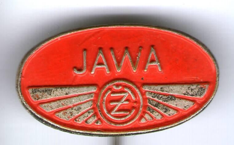 JAWA rood op zilverkleurig motorfiets speldje ( G_054 ), Verzenden, Nieuw, Transport, Speldje of Pin