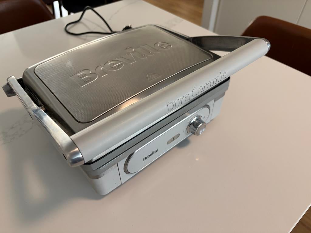 Breville DuraCeramic contactgrill, Ophalen of Verzenden, Uitneembare platen, Gebruikt