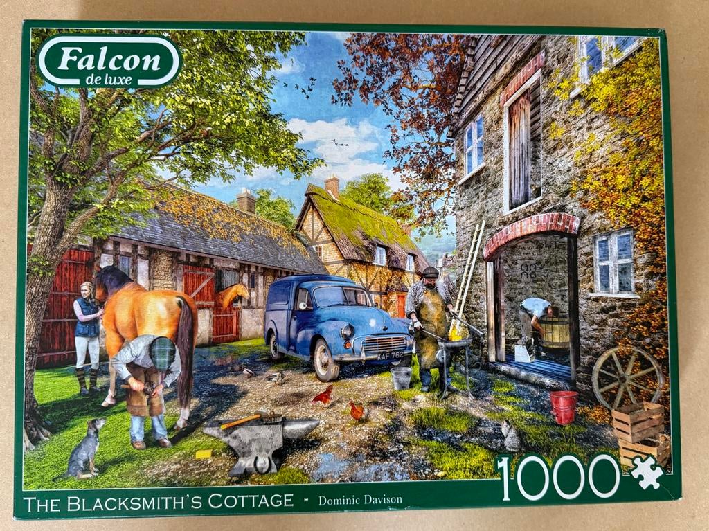 Falcon de luxe puzzel The Blacksmith's Cottage 1000 stukjes, Hobby en Vrije tijd, Ophalen of Verzenden, 500 t/m 1500 stukjes, Gebruikt