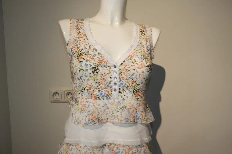Marccain top tuniek bloemetjes print laagjes Nieuw N2/S, Kleding | Dames, Tops, Verzenden, Wit, Nieuw, Marccain