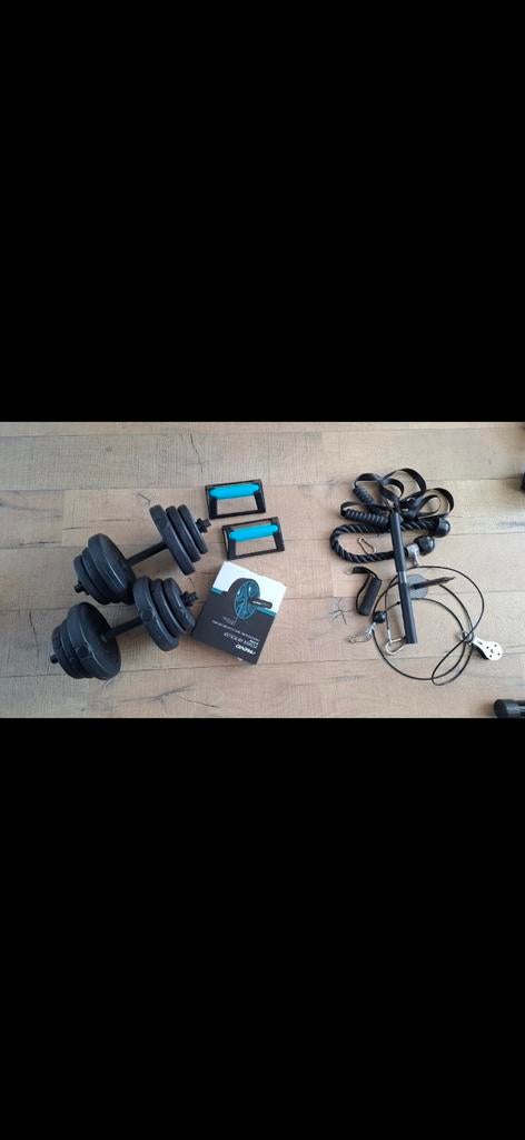 Sportset met verstelbare dumbbells, cable pulley en meer, Sport en Fitness, Fitnessmaterialen, Ophalen