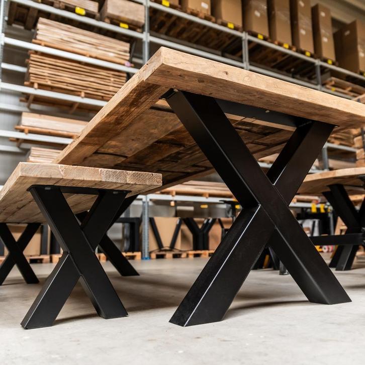 Tafelpoot - metaal - A, U, X en meer - poedercoat zwart, Huis en Inrichting, Niet ingevuld, Tafelpoot, 50 tot 100 cm, Niet ingevuld