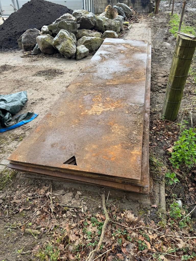 10 Stalen Rijplaten - 5m lang, 1.23m breed, Ophalen, Nvt, Nvt, Nvt