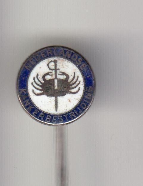 KWF Kankerbestrijding Nederland speldje, Verzamelen, Speldjes, Pins en Buttons, Gebruikt, Niet vindbaar, Niet vindbaar, Speldje of Pin