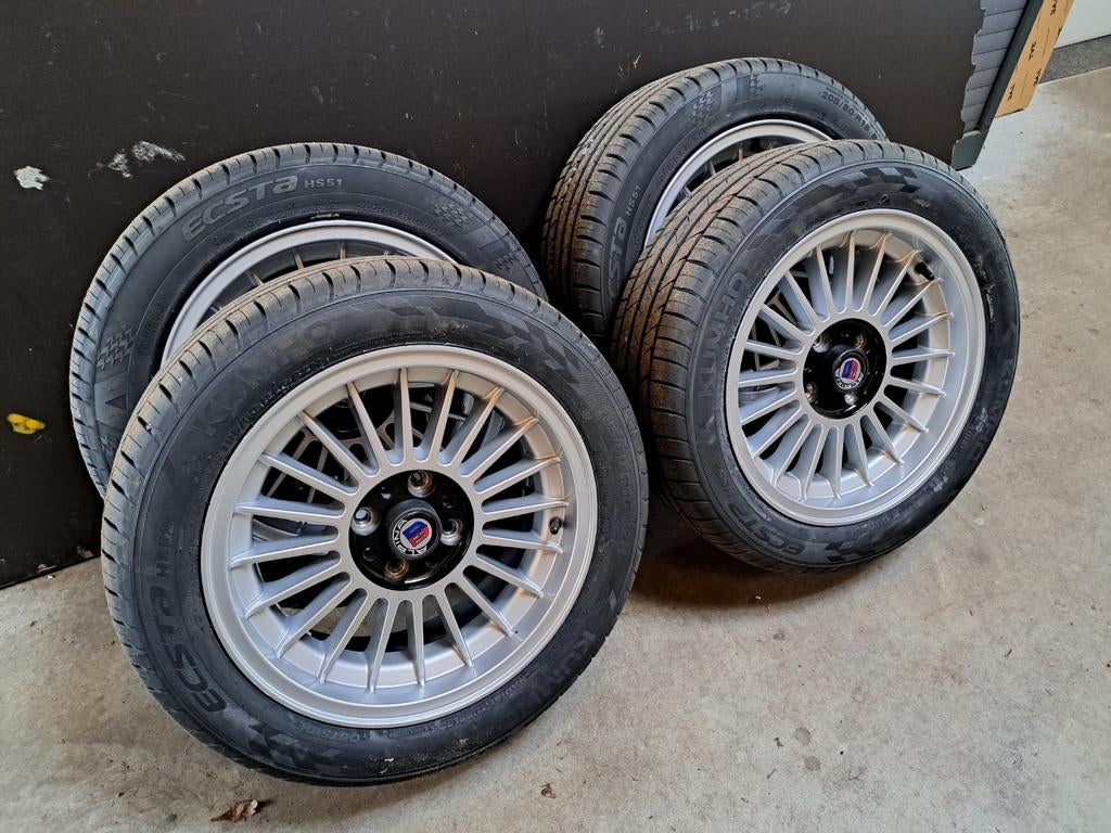 15 INCH 4x100 6J+7J ALPINA BREEDSET VELGEN NIEUWE BANDEN, Auto-onderdelen, Banden en Velgen, Ophalen, 15 inch, Banden en Velgen