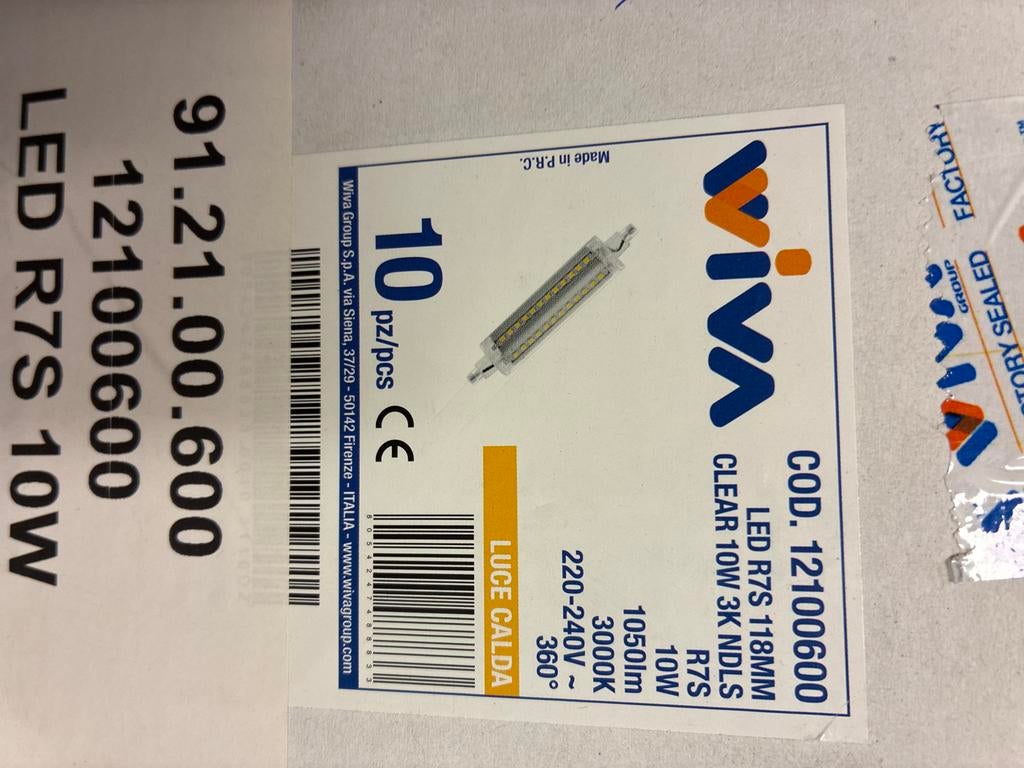 Wiva R7S LED Lamp 10W - Nieuw!, Huis en Inrichting, Lampen | Losse lampen, Led-lamp, Minder dan 30 watt, Nieuw, Bipin of Steekvoet