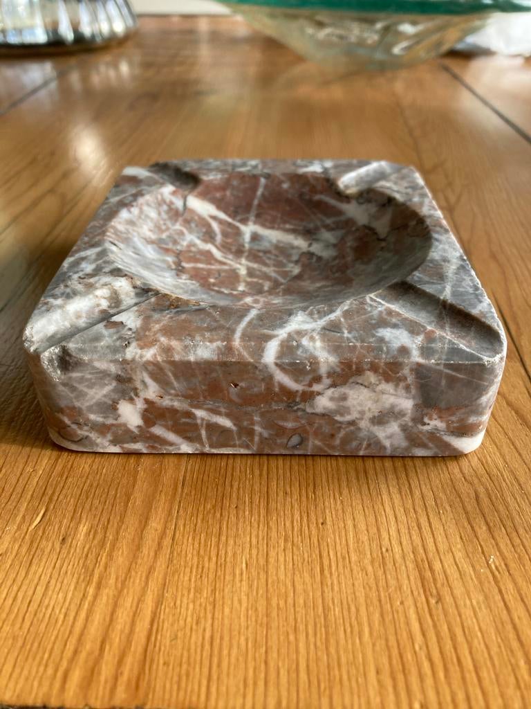 Vintage italiaanse vierkante marmer stenen asbak, Verzenden