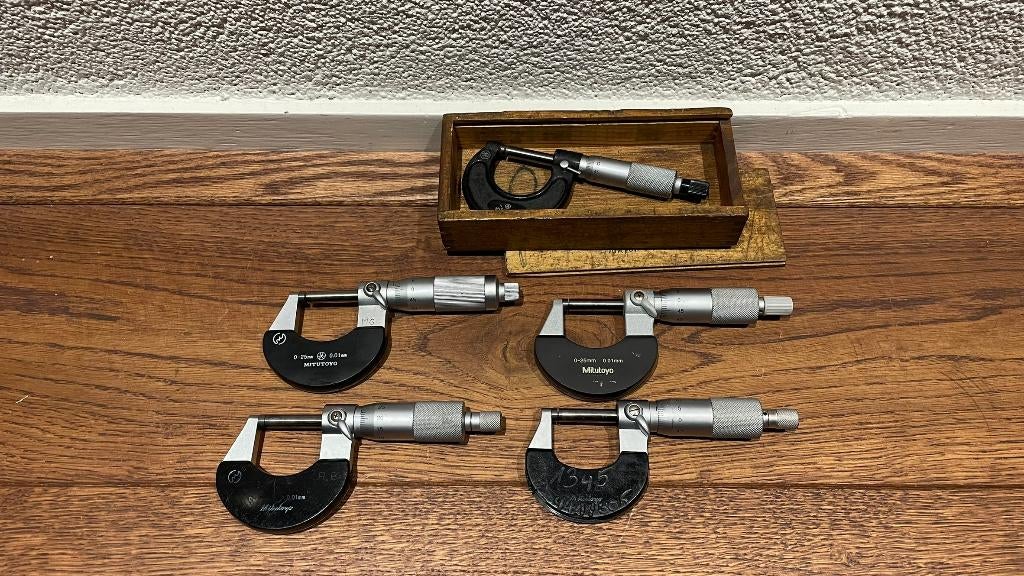 Mitutoyo buitenschroefmaten 0-25 0,01mm meerdere beschikbaar, -, Ophalen of Verzenden, Zo goed als nieuw, Mitutoyo B.V.