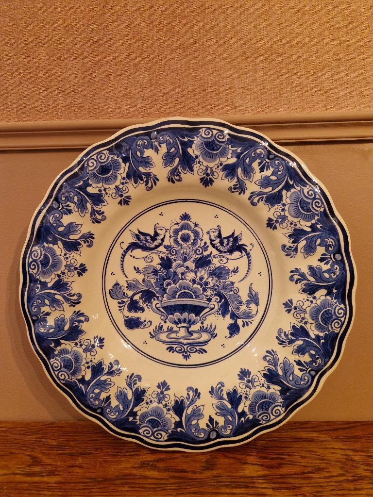 Delfts blauw handgeschilderd bord, Ophalen of Verzenden