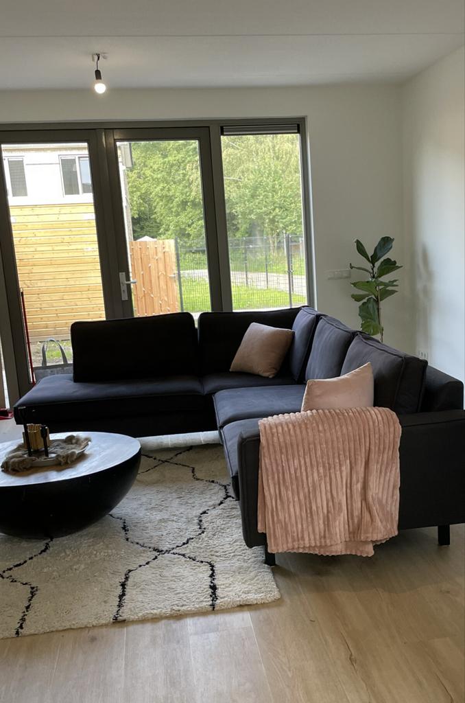 Mooie antraciete Hoekbank te koop, Ophalen, 250 tot 300 cm, Hoekbank, 75 tot 100 cm