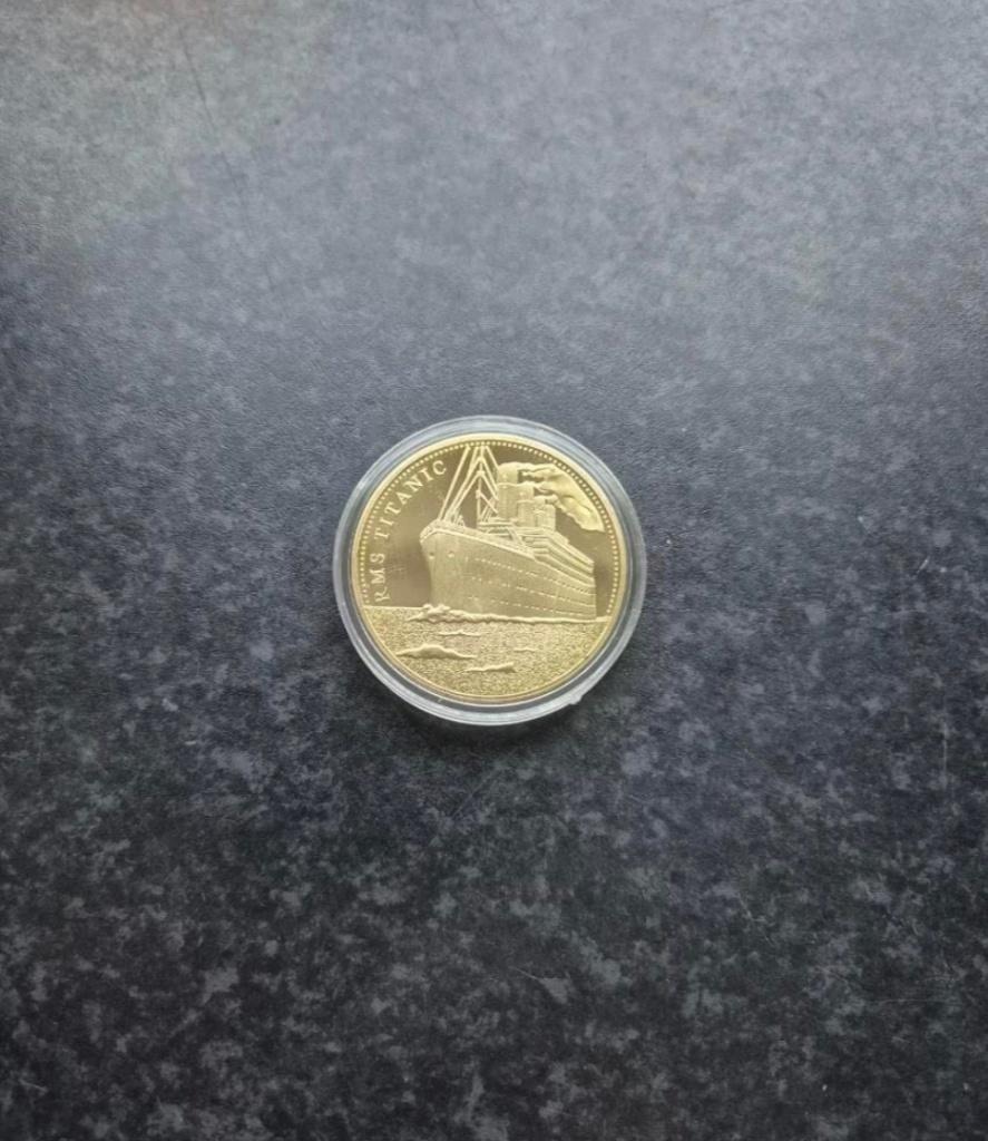 Titanic Souvenir coin / munt in plastic capsul, Ophalen of Verzenden, Buitenland, Munten