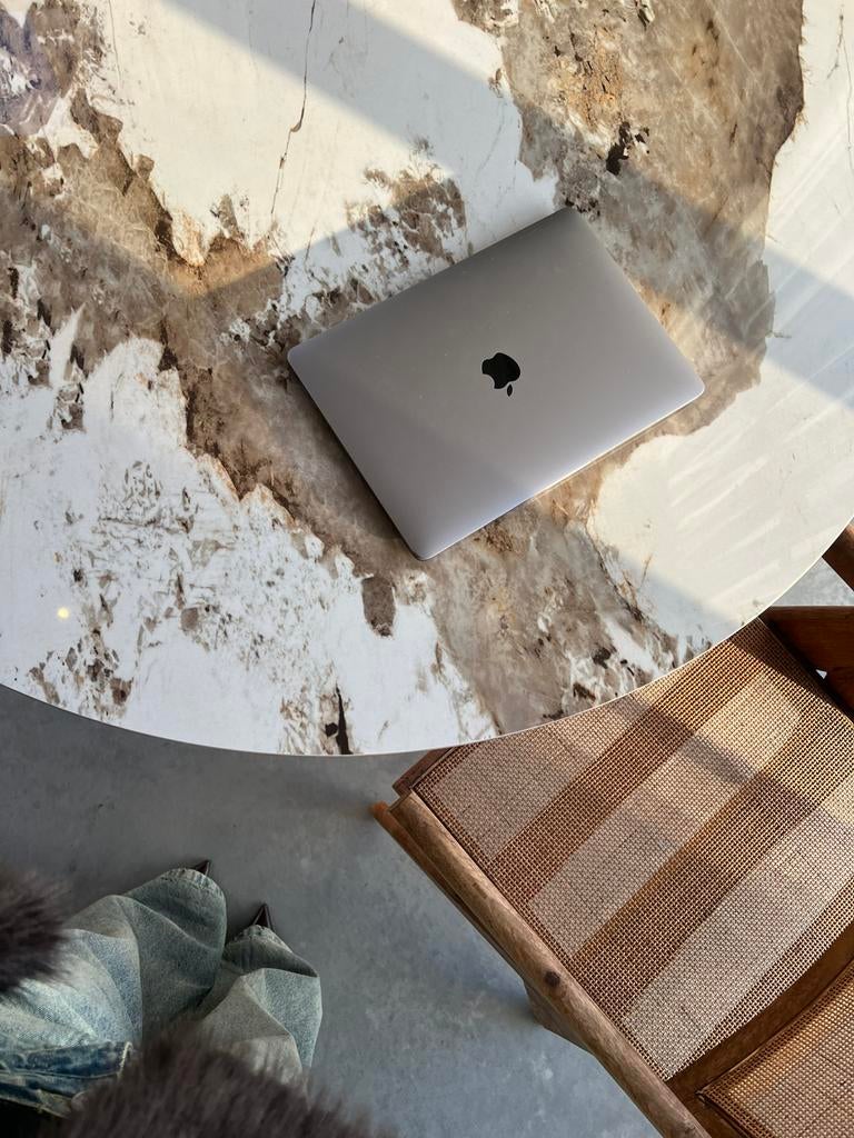 Eettafel Japandi Stijl Rond Wit/Bruin, Japandi, Rond, Nieuw, Ophalen of Verzenden