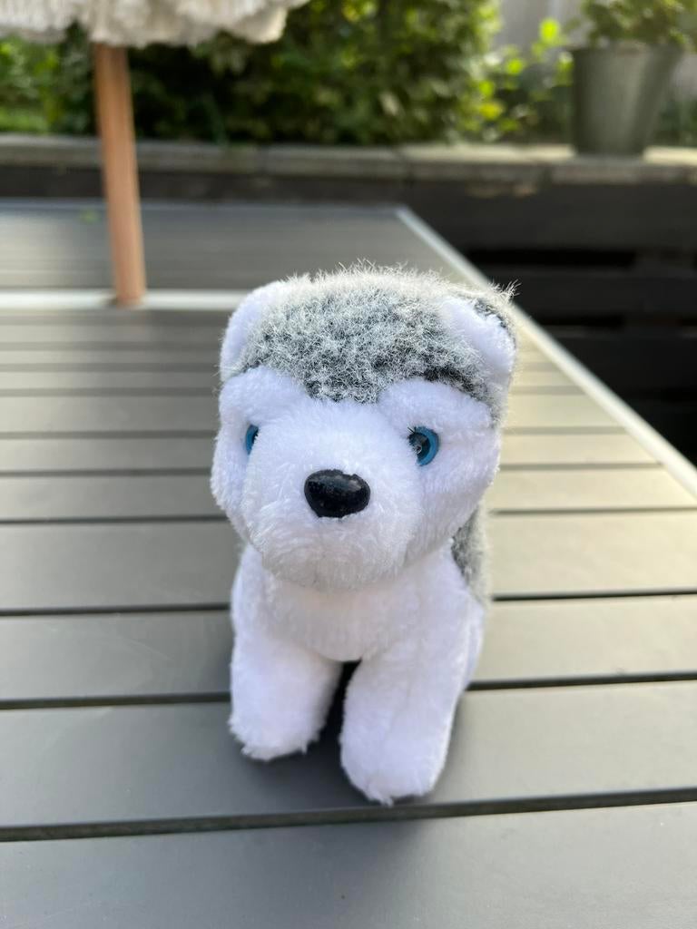 Husky hond knuffel grijs wit, Ophalen of Verzenden, Zo goed als nieuw, Hond