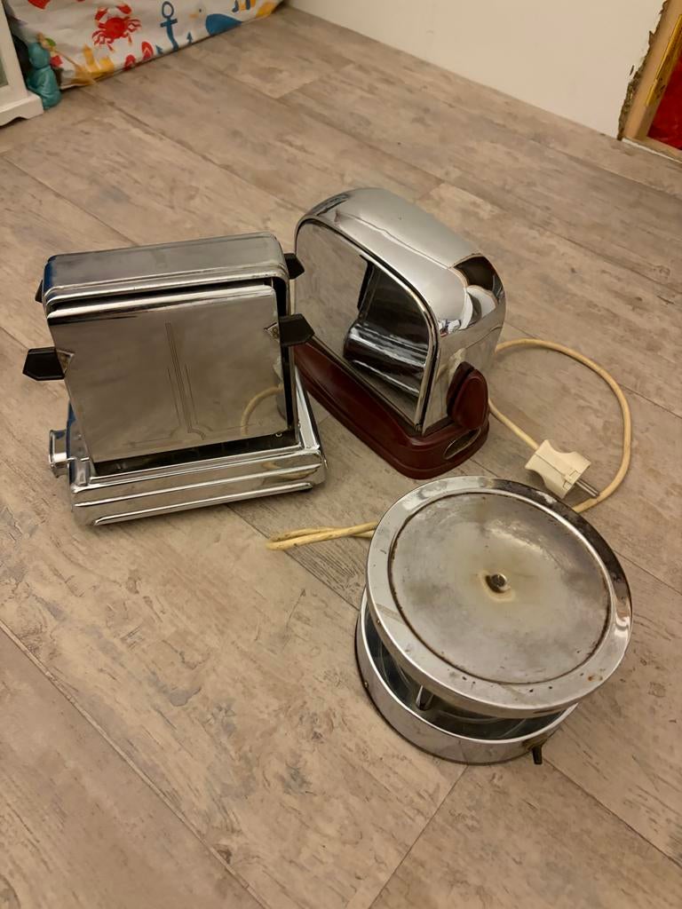 Vintage Tosti Apparaten & Warmhoudplaat - Jaren '60, Antiek en Kunst, Antiek | Keukenbenodigdheden, Ophalen of Verzenden