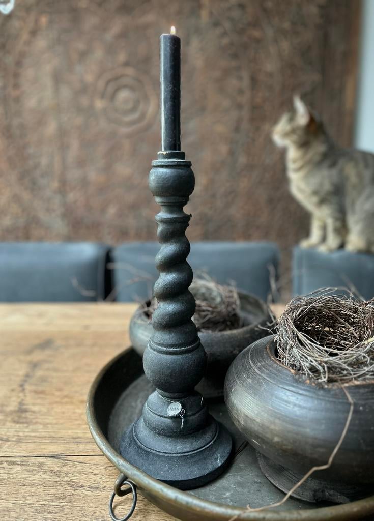 PMR kandelaar wokkel vintage black, Ophalen of Verzenden, Metaal, 50 tot 75 cm