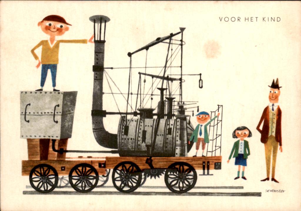 voor het kind, lcomotief, A Sevenster 1962, Ophalen of Verzenden, 1960 tot 1980, Gelopen, Kinderen