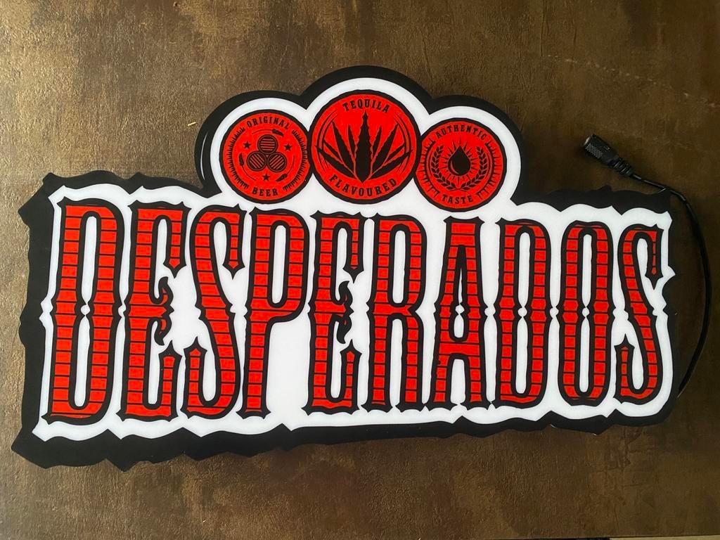 Desperados Neon Lichtbak led lichtreclame reclamebord, Ophalen of Verzenden, Nieuw, Kunststof, Minder dan 100 cm