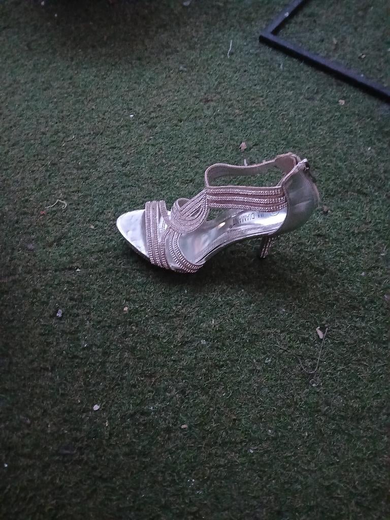 prachtige hoge zilveren salsa trouw schoenen maat 36 37, Kleding | Dames, Overige kleuren, Ophalen of Verzenden, Zo goed als nieuw