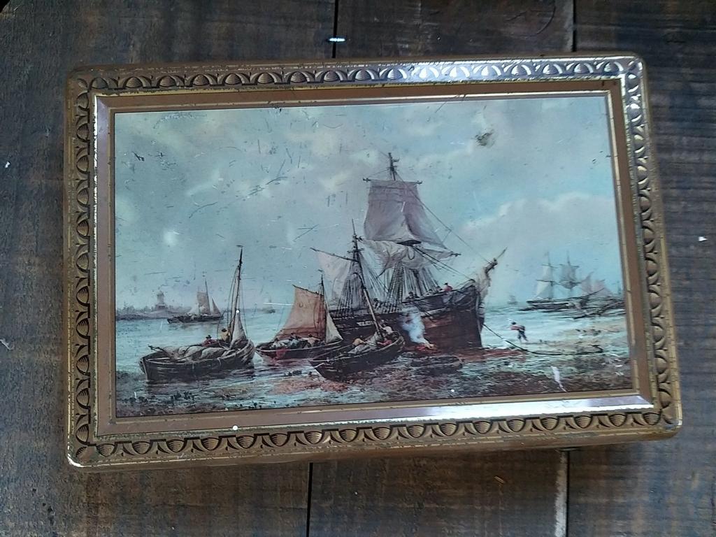 Cote d'or blik met schepen, Verzamelen, Blikken, Ophalen of Verzenden, Gebruikt, Overige