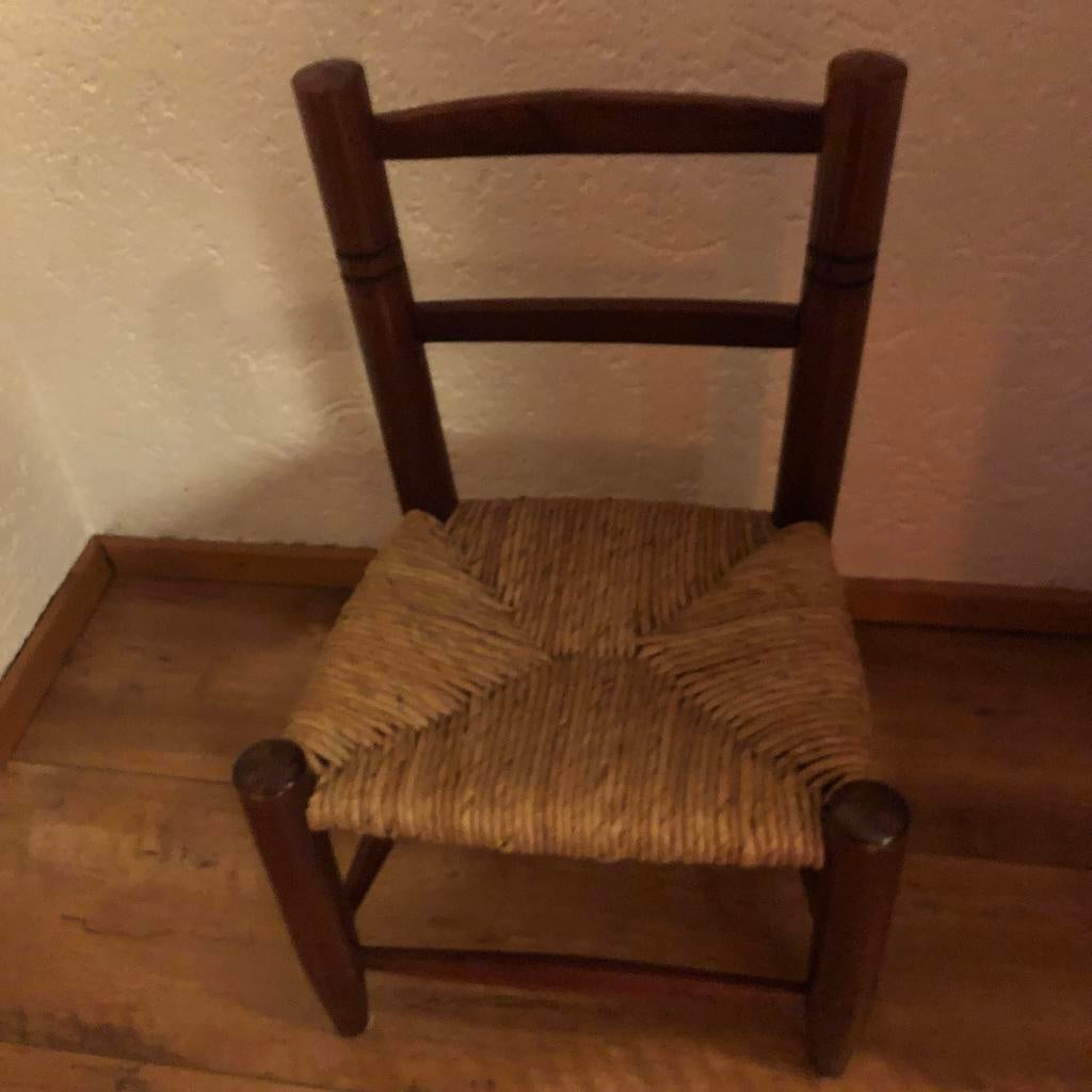Vintage Kinderstoeltje met Rotan Zitting, Ophalen