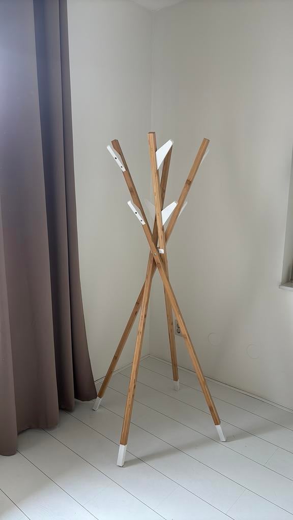 Kapstok, lich eiken en wit, stevig model, Zo goed als nieuw, 150 tot 200 cm, Hout, Ophalen