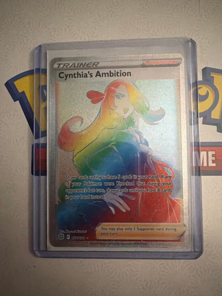 Cynthia's Ambition Rainbow - Pokémonkaart, Ophalen of Verzenden, Nieuw, Losse kaart, Foil