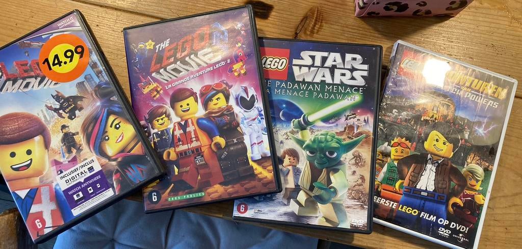 4 lego films op dvd, Cd's en Dvd's, Dvd's | Actie, Vanaf 6 jaar, Ophalen of Verzenden, Zo goed als nieuw