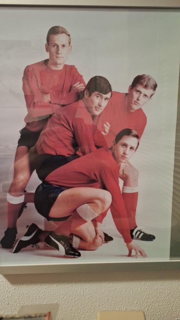 Originele foto AJAX de grote 4 ..47x47 cm, Ophalen of Verzenden